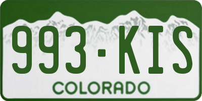 CO license plate 993KIS