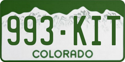 CO license plate 993KIT