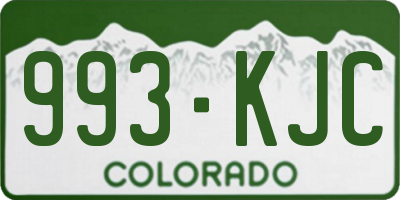 CO license plate 993KJC