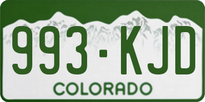 CO license plate 993KJD