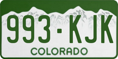 CO license plate 993KJK