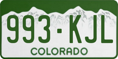 CO license plate 993KJL