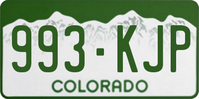 CO license plate 993KJP