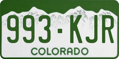 CO license plate 993KJR