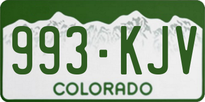 CO license plate 993KJV
