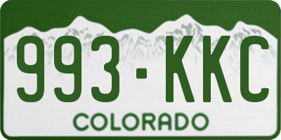 CO license plate 993KKC