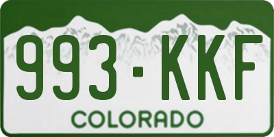 CO license plate 993KKF