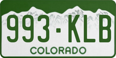 CO license plate 993KLB