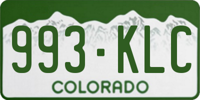 CO license plate 993KLC