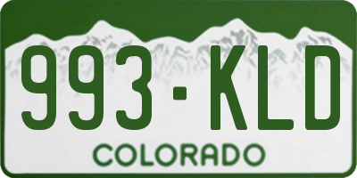 CO license plate 993KLD