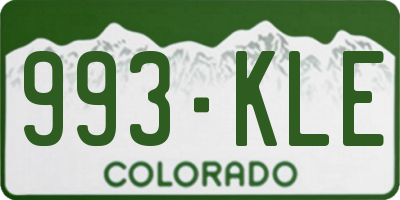 CO license plate 993KLE