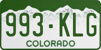 CO license plate 993KLG