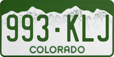 CO license plate 993KLJ