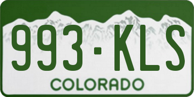 CO license plate 993KLS