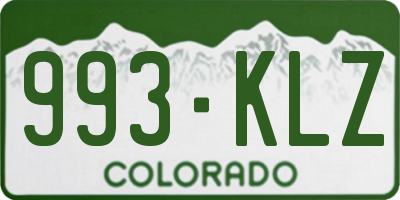 CO license plate 993KLZ