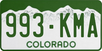 CO license plate 993KMA
