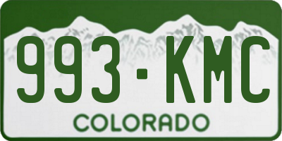 CO license plate 993KMC