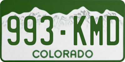 CO license plate 993KMD
