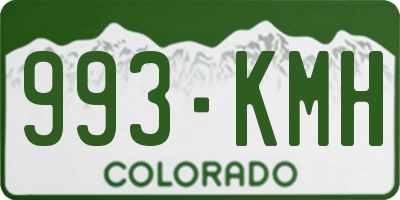 CO license plate 993KMH