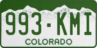 CO license plate 993KMI