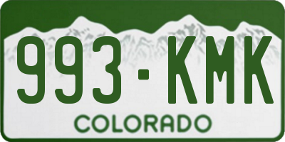 CO license plate 993KMK