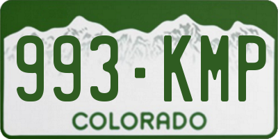 CO license plate 993KMP