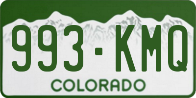 CO license plate 993KMQ
