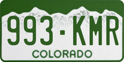 CO license plate 993KMR