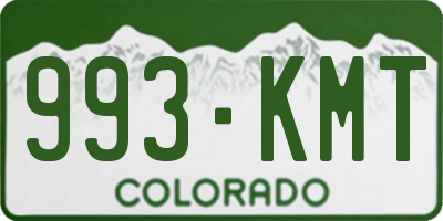 CO license plate 993KMT