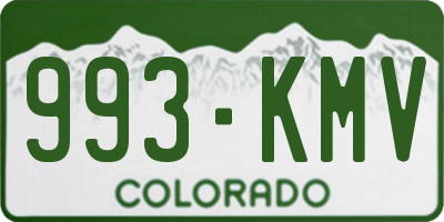 CO license plate 993KMV