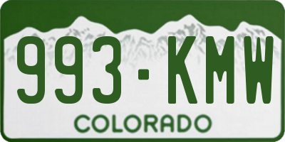 CO license plate 993KMW