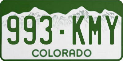 CO license plate 993KMY