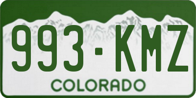 CO license plate 993KMZ