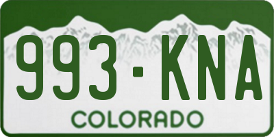 CO license plate 993KNA