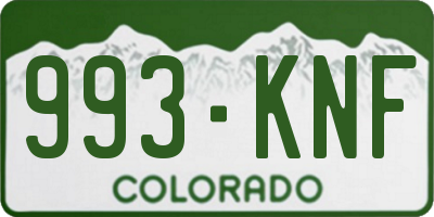 CO license plate 993KNF