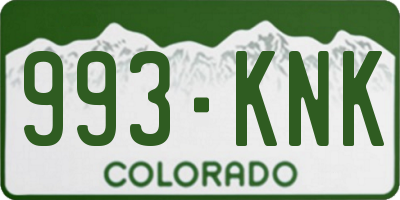 CO license plate 993KNK