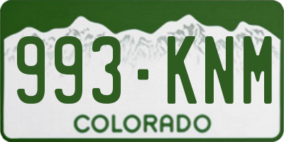 CO license plate 993KNM
