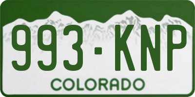 CO license plate 993KNP