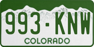 CO license plate 993KNW