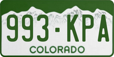 CO license plate 993KPA
