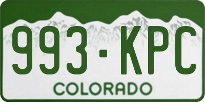 CO license plate 993KPC
