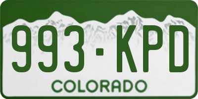 CO license plate 993KPD