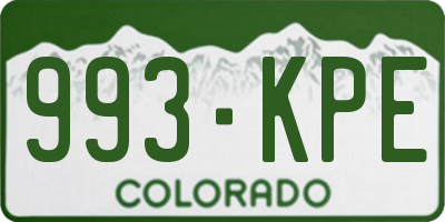 CO license plate 993KPE
