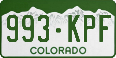 CO license plate 993KPF