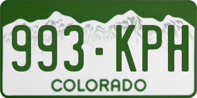 CO license plate 993KPH