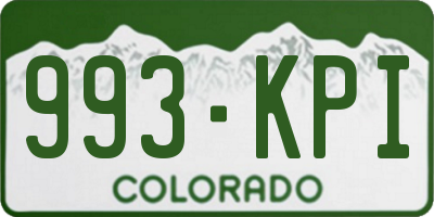 CO license plate 993KPI