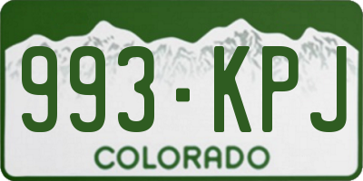 CO license plate 993KPJ