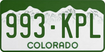 CO license plate 993KPL