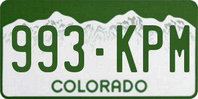 CO license plate 993KPM