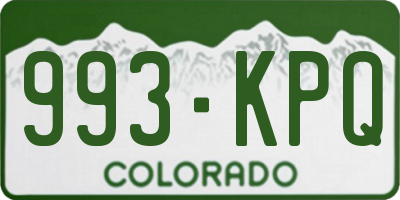 CO license plate 993KPQ